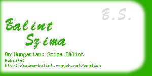 balint szima business card